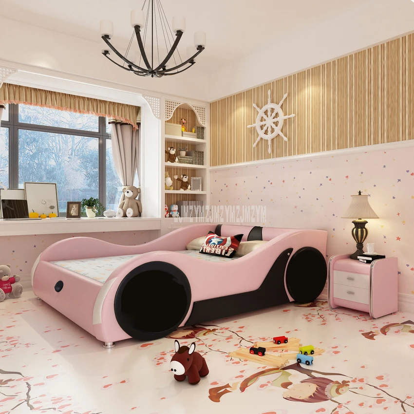 かわいい1 2メートル 1 5メートル 1 8メートルの子供のベッドマットレスベッドサイドキャビネットホームベッド子供寝室の家具木製革 Children Beds Aliexpress