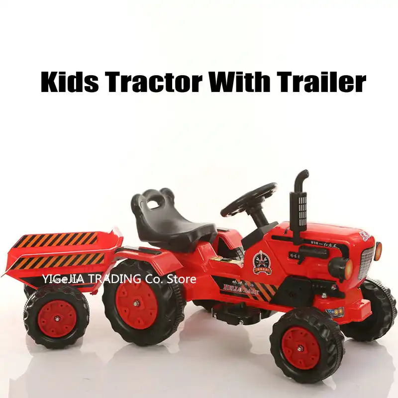 tractor con remolque niños