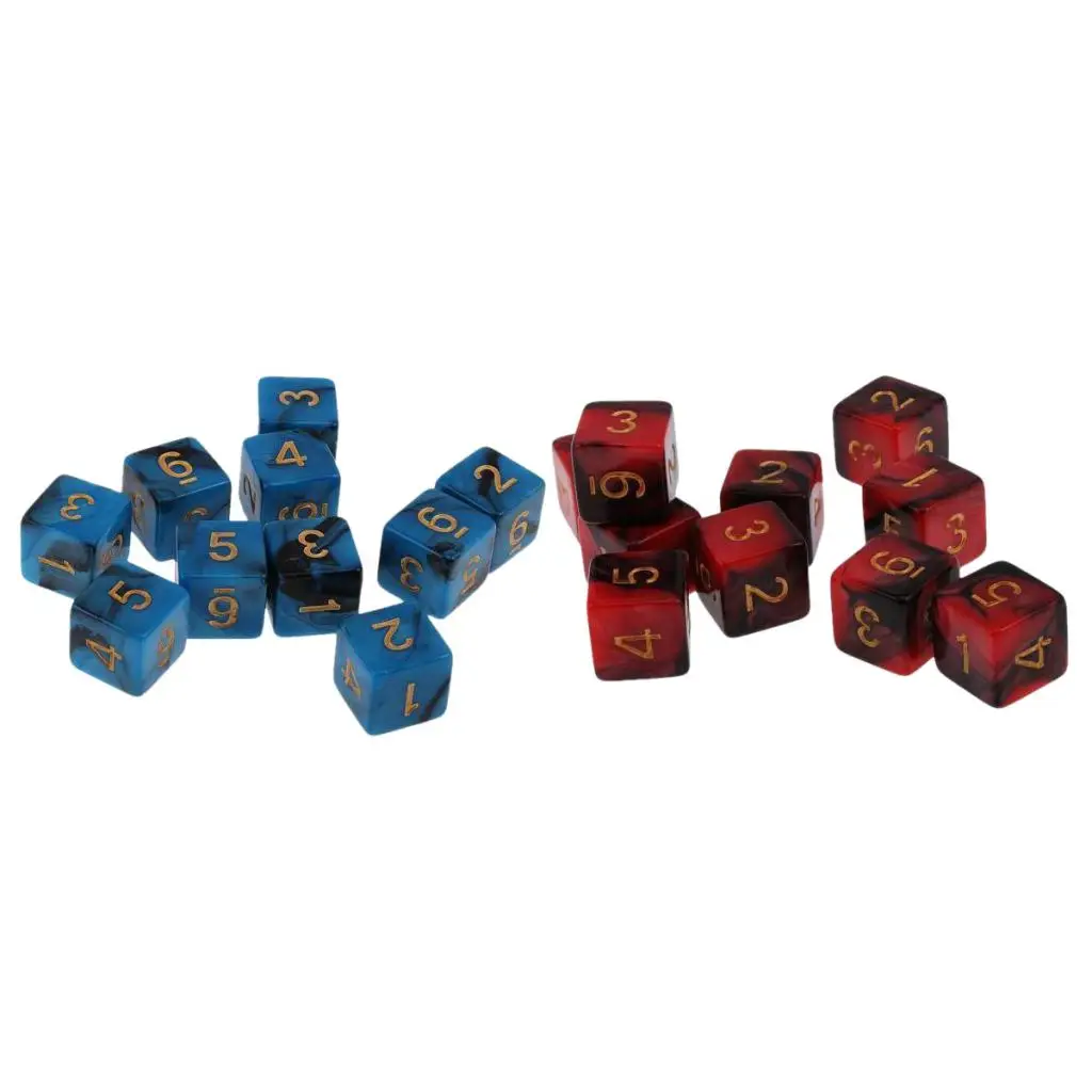 20x16 мм шестисторонний D6 цифровой набор игральных костей акриловый для подземелий и драконов реквизит