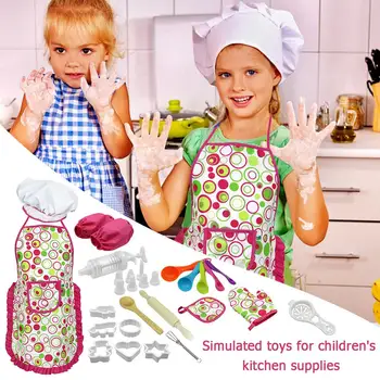 

1 SetKids Cooking Baking Set Kitchen Girls Toys Role Play Children Costume Pretend Role Play Baking Cooker Play Set Friends Game