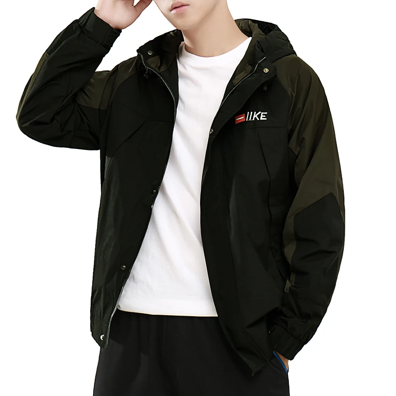 

men clothing 2020 japanese jacket hooded black jacket Stitching color tooling bomber jacket men trend spring jacket men