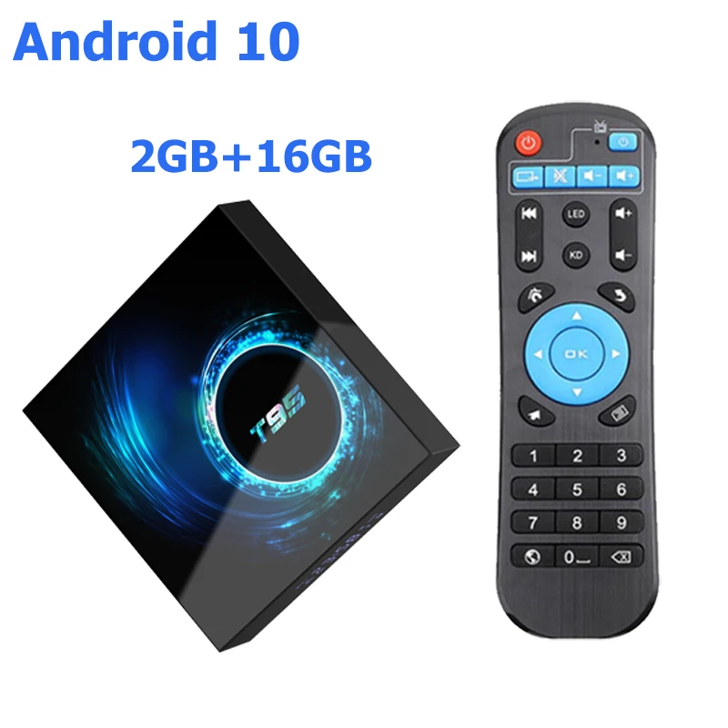 Smart tv BOX T95 Android 10 6K H616 четырехъядерный медиаплеер Netflix Play Store бесплатное приложение быстрая телеприставка X96Air PK HK1MAX H96 - Цвет: 2G 16G TV BOX
