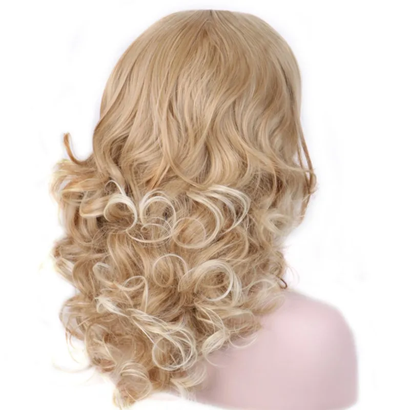 WoodFestival Mix цветной синтетический парик парики для женщин термостойкий длинный волнистый парик для косплея с челкой