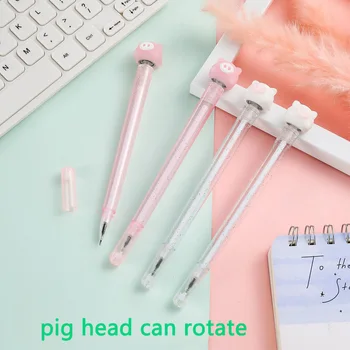 

20pcs Whirl Piggy Reduced Pressure Gel Pen 0.5mm Writing Smooth Black Ink Pen Creative Cartoon Novelty Stationery for Kids Girls