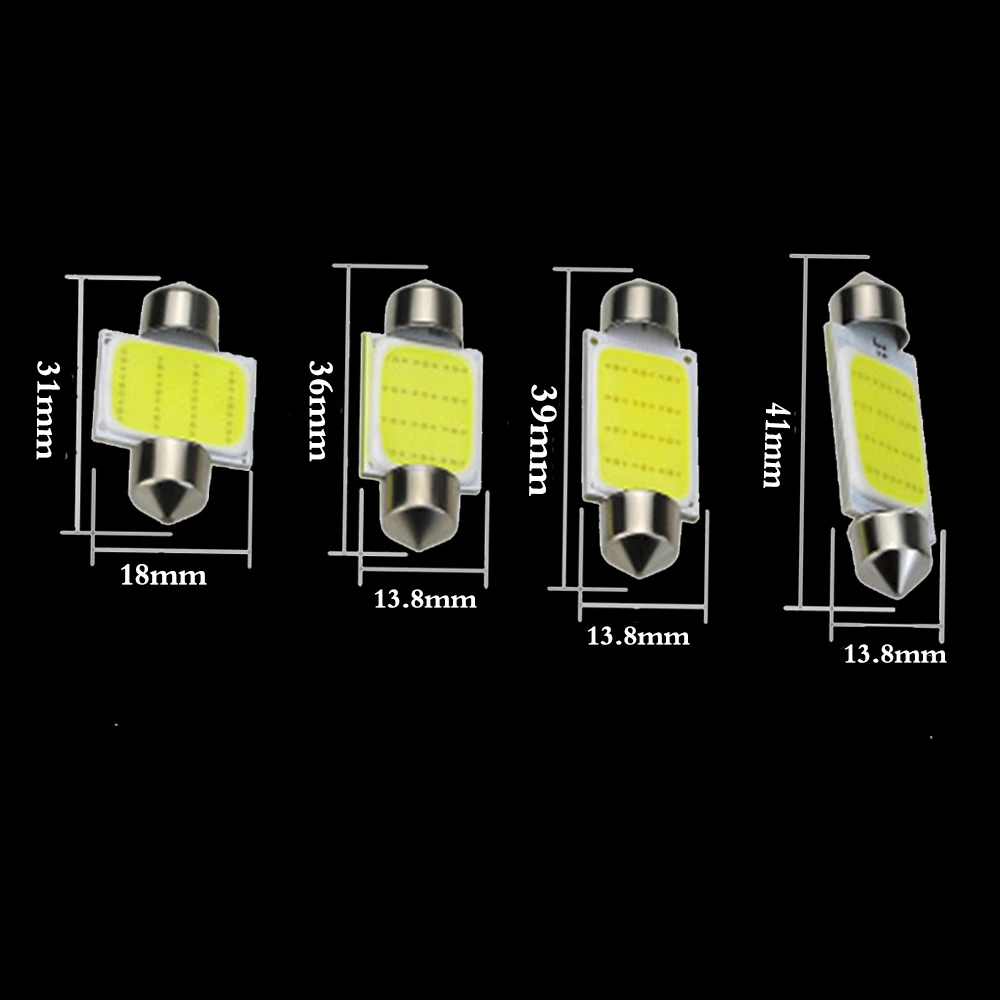 YSY 10pcs Truck LED 24V Auto Dome light Festoon COB 12 Chip 31mm 36mm 39mm 41mm C5W C10W Interior Light Licence Plate Light 24V