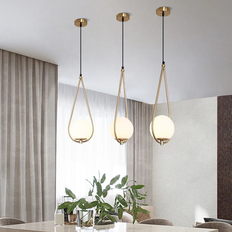 Современный стиль гостиной спальни минималистский ресторан подвесной светильник скандинавские украшения одежды стеклянный шар подвесной светильник