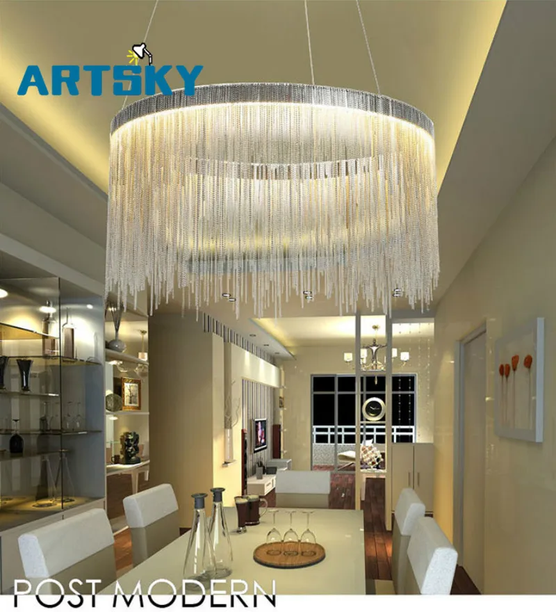 Современный Art Deco алюминиевая цепочка из латуни простой кулон для Вилла украшение для отеля и ресторана