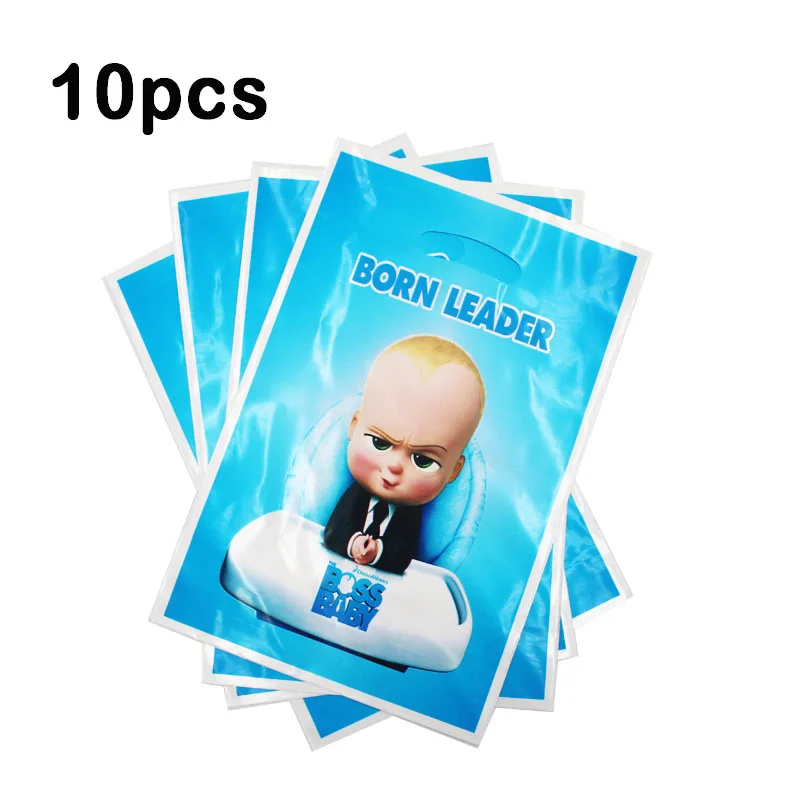 Gift bag-10pcs Мультфильм ребенок Босс 1 день рождения одноразовая посуда чашки тарелки подарочные пакеты полотенца для свадьбы или «нулевого дня рождения» декор ко дню рождения детей - Цвет: Gift bag-10pcs