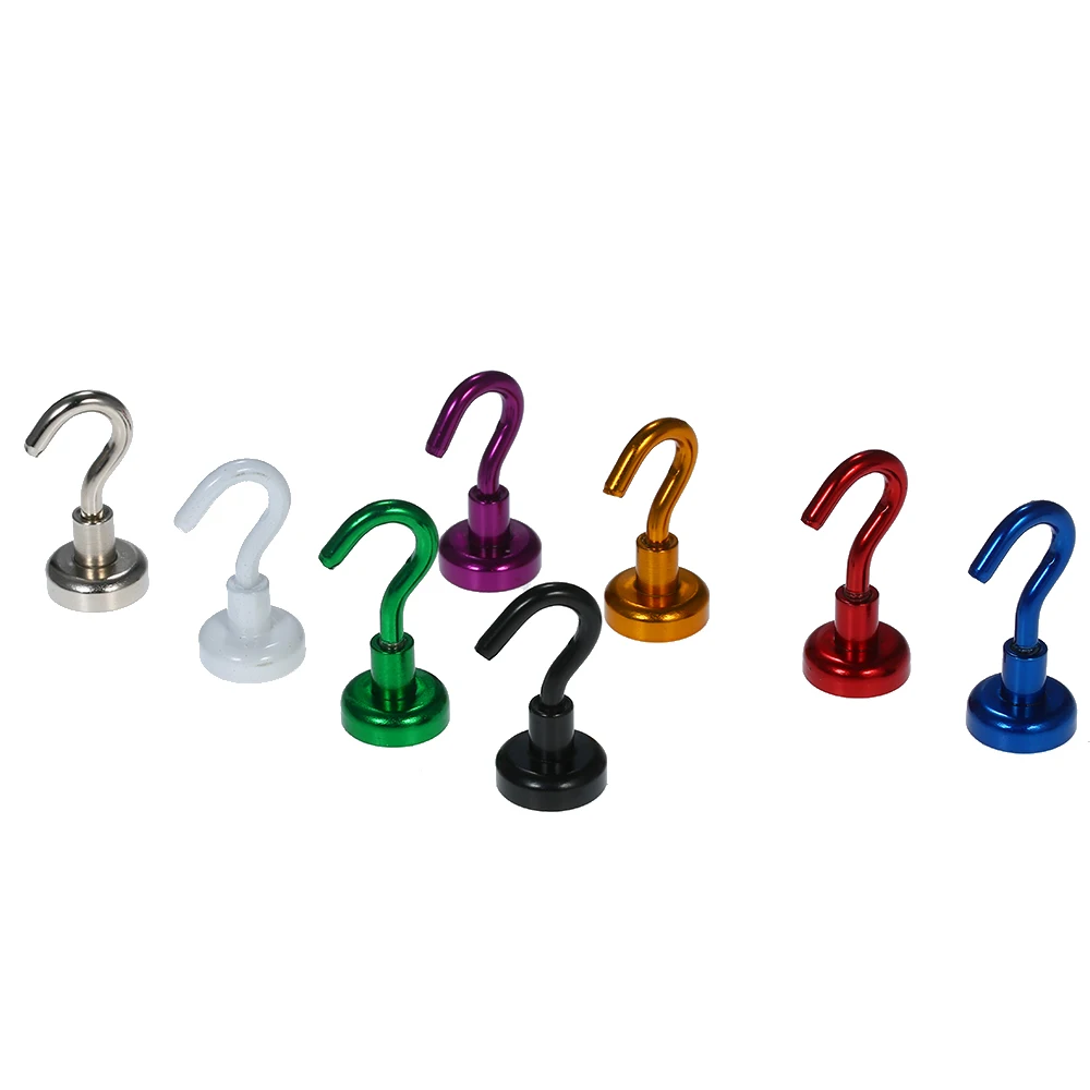 

8pcs Mini Practical Magnetic Hooks Heavy Duty Neodymium Magnet Hook Set Magnetic Single Hook For Various Places