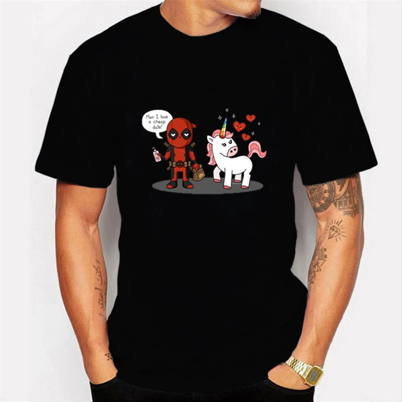 T Shirt 15 Футболка Харадзюку, футболка Дэдпул, повседневные короткие мужские топы с надписью I Am Unicorn, крутая Мужская одежда, уличная одежда, Camisetas Hombre - Цвет: T Shirt 15