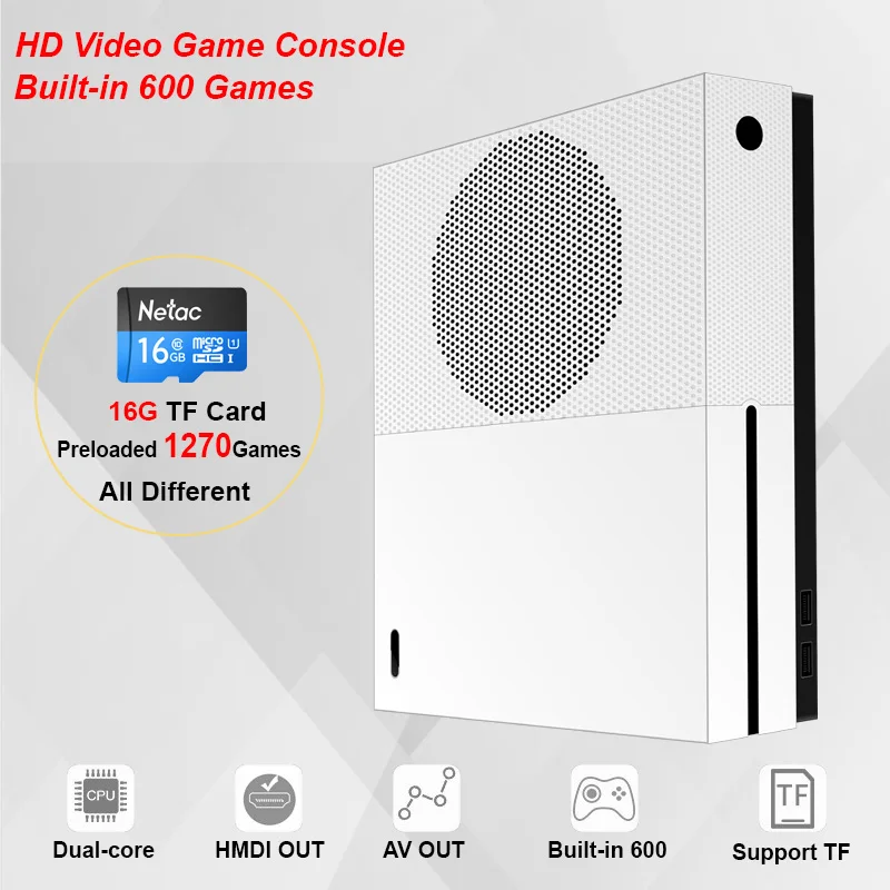 32 бит двойная игровая консоль GamepadsVideo поддержка HDMI TV Out 4 Гб встроенный 600