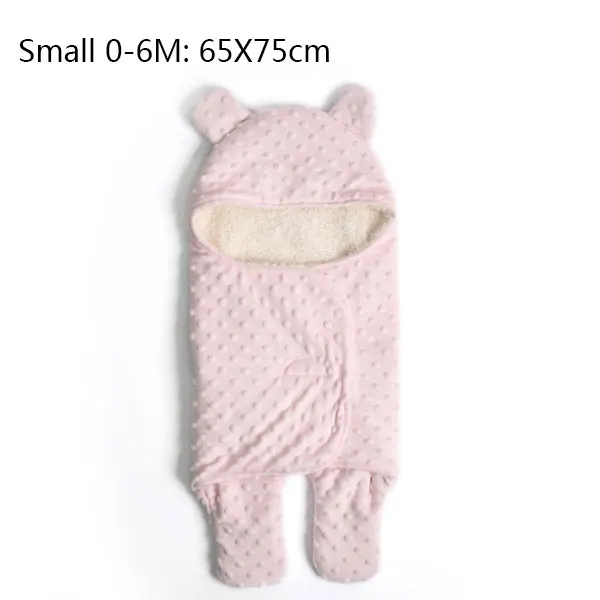 Pink small size Детские хлопковые одеяла для новорожденных от 0 до 12 месяцев, мягкие зимние спальные мешки для новорожденных - Цвет: Pink small size