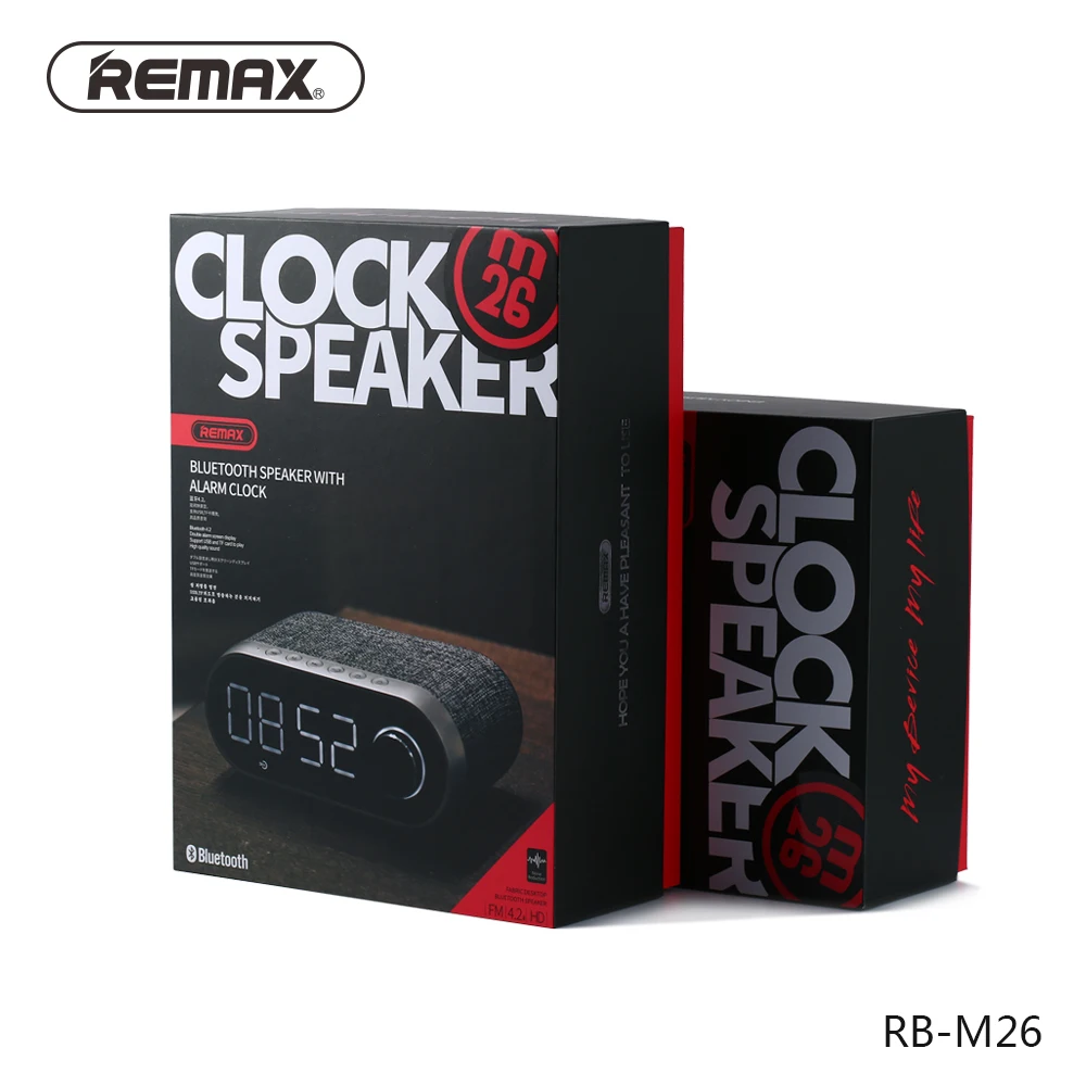 REMAX Tragbarer bluetooth lautsprecher led-anzeige wecker unterstützt TF AUX FM