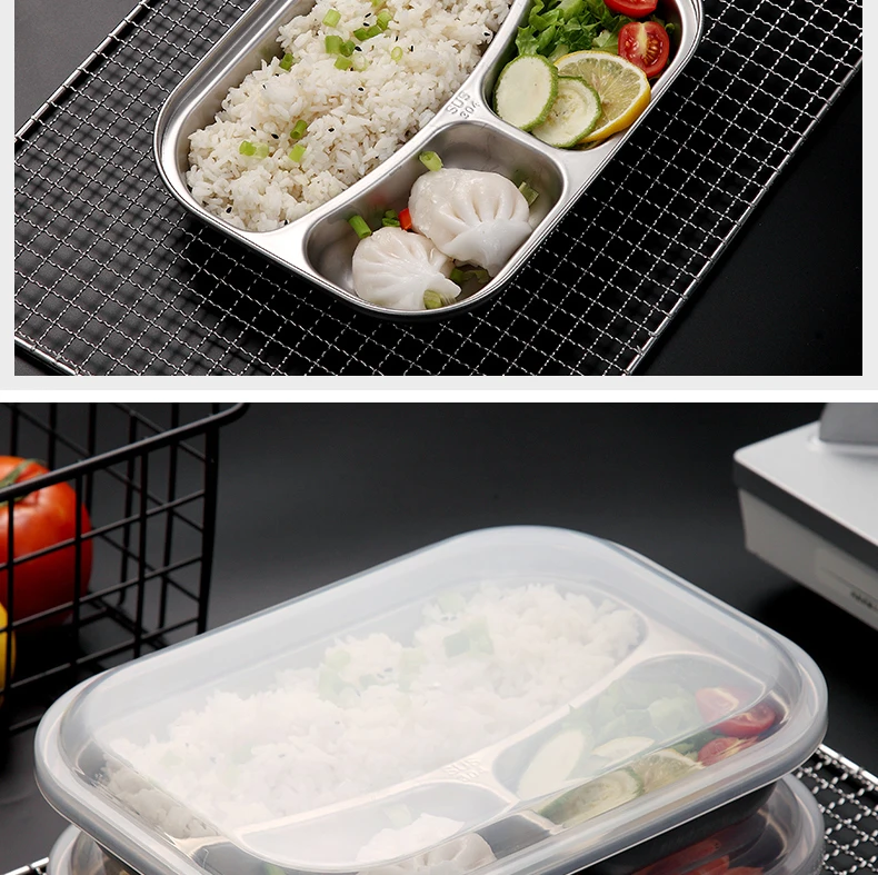 VandHome японский Bento Box 304 нержавеющая сталь металлический Ланч-бокс с отделениями детский пищевой контейнер коробка для школы пикника набор