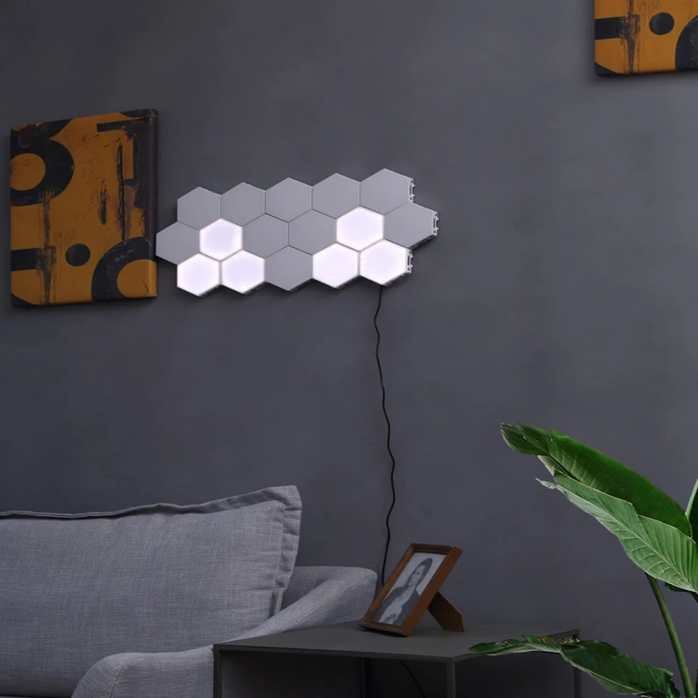 Quantum Lamp Led Hexagonal Lamps Modular Touch Sensitive Lighting Night Light Magnetic Hexagons Creative Decoration Wall Lampara 10