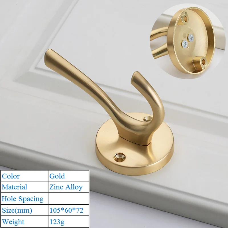 Gold 6334 LBA, современные настенные вешалки для ванной комнаты, крючки для халатов, настенные вешалки для одежды с винтами, мебельная фурнитура - Цвет: Gold 6334