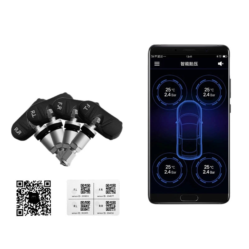 Система мониторинга давления в шинах, мобильное приложение Bluetooth, монитор, встроенный Автомобильный Универсальный ЖК-дисплей для обнаружения шин