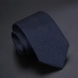 Высокое качество 2019 новые дизайнерские бренды модные деловые 7 см тонкие галстуки для мужчин в горошек синий шелковый галстук работа с