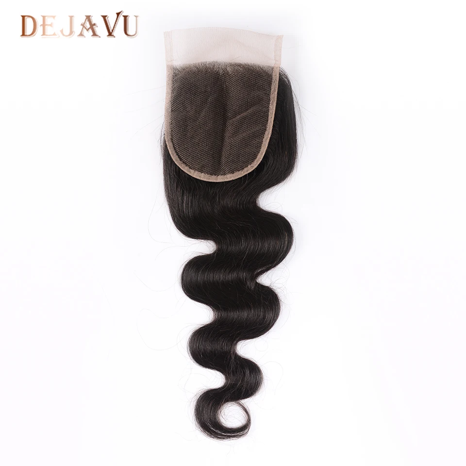 Dejavu объемные волнистые пучки с бразильские волосы с закрытием плетение пучки с закрытием человеческие волосы пучки с закрытием remy волосы