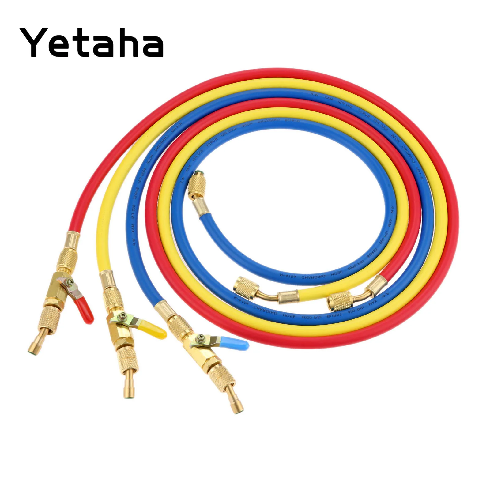 Yetaha 3 шт. 1 5 м 60 дюймов шланги переменного тока 1/4 фунтов на кв. дюйм SAE R410A R134A