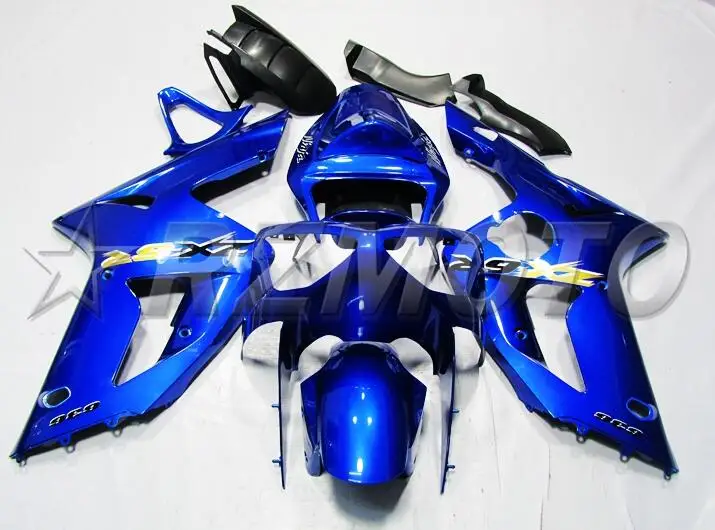 ABS Полный Обтекатель подходит для Kawasaki ZX6R 2003 2004 Мотоцикл Обтекатели ZX-6R 03 04 Ninja 636 Комплект кузова синий глянцевый