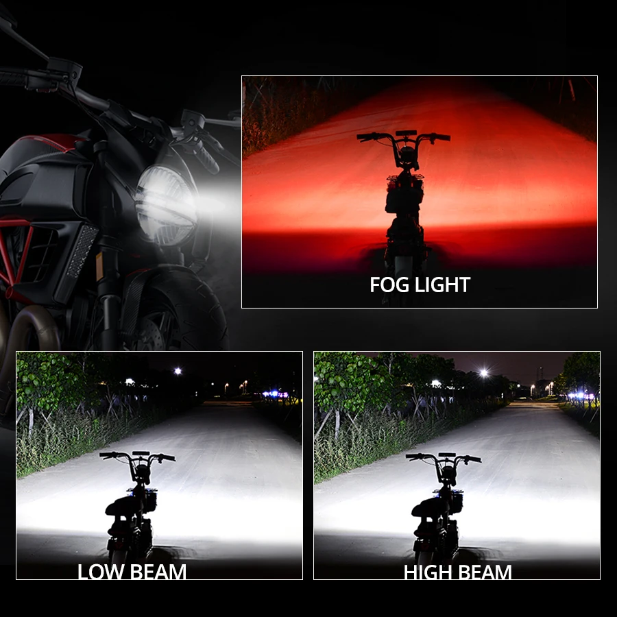 Двухсторонний H4 led rcycle DLR 6500K 40W Hs1 P15d PA20D Светодиодная лампа 4400LM 10 бусин красный