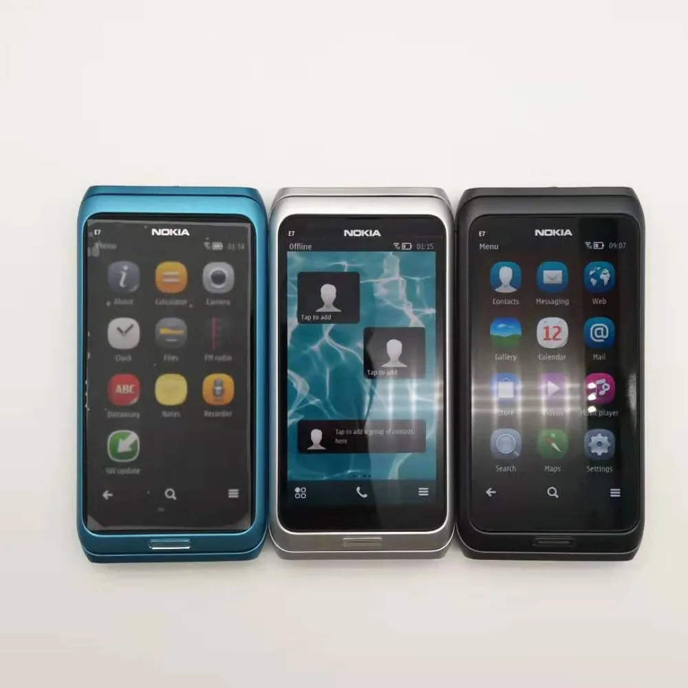 NOKIA E7 мобильный телефон разблокированный 3g wifi смартфон Восстановленный сенсорный экран