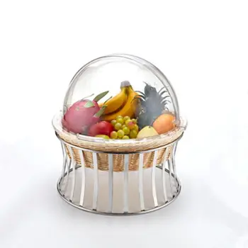 

Fashion buffet frame imitation rattan bread basket with cover fruit dessert cake snack basket set display stand