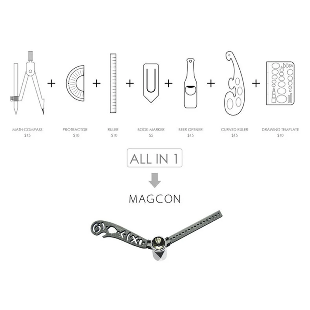 Круг для рисования инструмент Мульти-функциональная шкала Магнитная линейка измерительный рисования графический инструмент Magcon