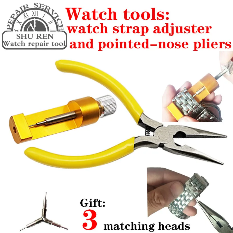 Free shipping Watch tools strap adjusters and needle nose pliers strap detacher combination strap size adjustment 2