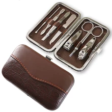 7 шт./компл. Маникюрный набор Комплект многофункциональные кусачки для ногтей комплект Нержавеющая сталь черный для педикюра, ножницы, пинцет ногти искусство инструменты