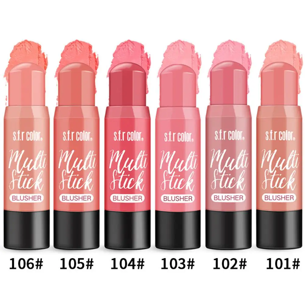 

HobbyLane Face Makeup Blush Stick Face Makeup Shimmer Bronzer Contour Cream Cheek Blusher Palette Cream Natural Blush Cosmetics