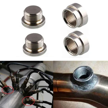 

Universal Car O2 Oxygen Sensor Stepped Mounting Boss And Plugs (1 Bungs/1 Plugs) M18 X 1.5 Exhaust Weld Bung Oxygen Sensors HOT
