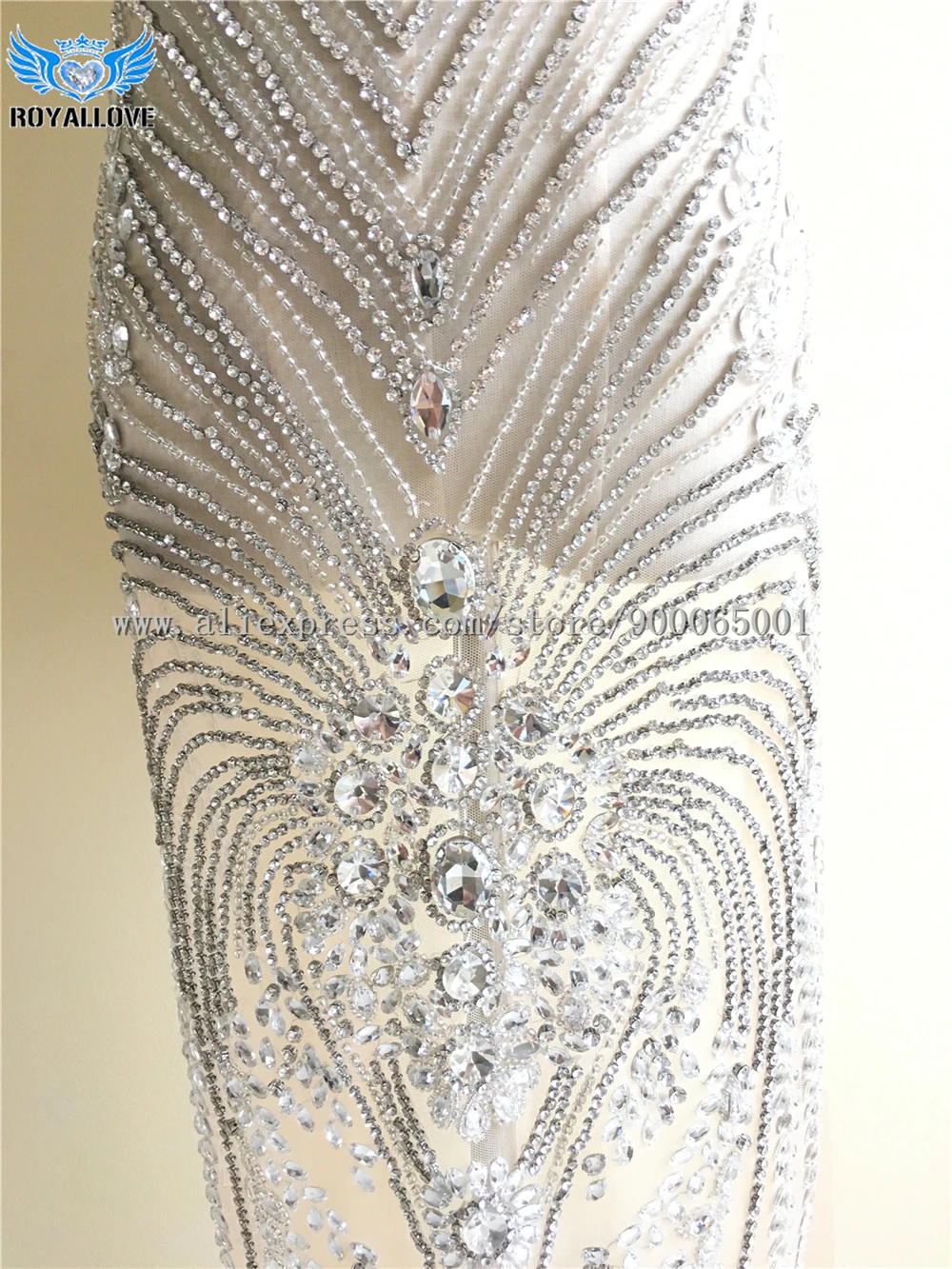 Один комплект уникальный с крупным бисером горный хрусталь полная аппликация лифа большой размер ручной работы горный хрусталь ПАНЕЛЬ платье кусок для выпускного вечера невесты