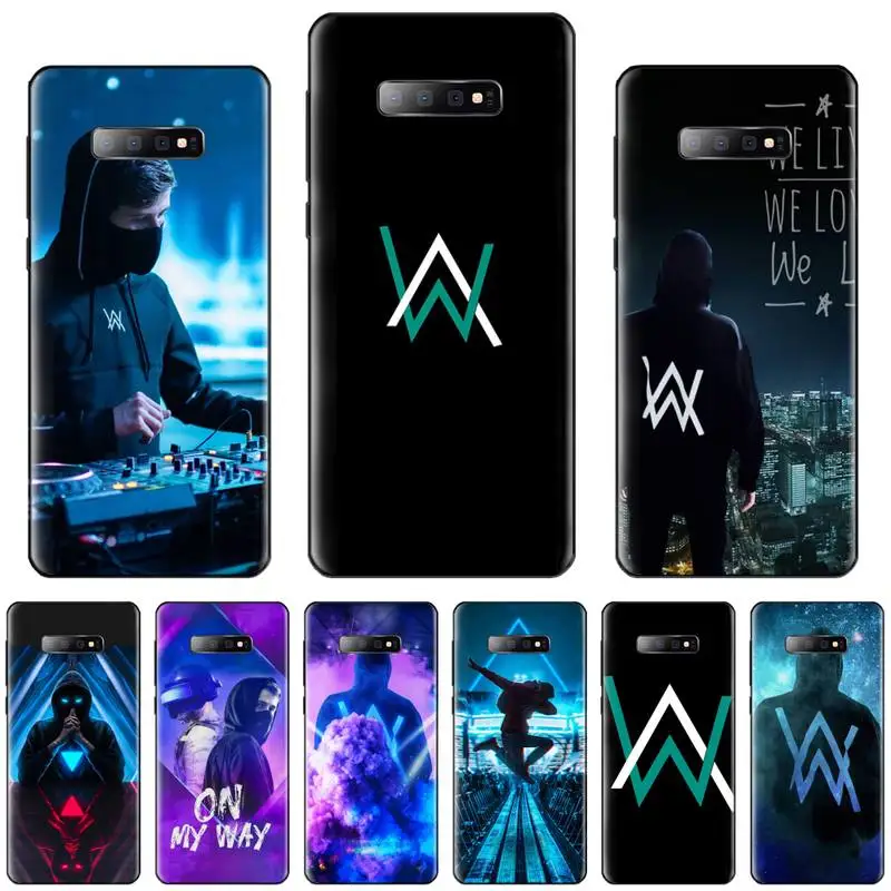 Мягкий чехол для телефона из ТПУ с выцветающей надписью alan walker черный Samsung S6 S7 edge S8