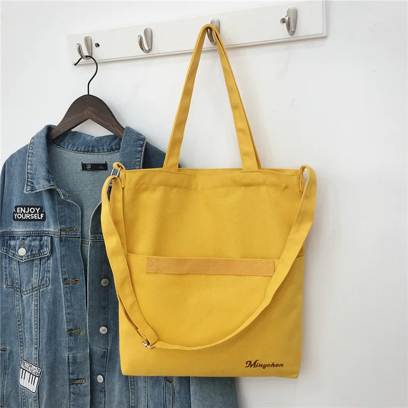 

Canvas Big Bag WOMEN'S Bag New Style 2019 Solid Color Simple Hand Tote Bag Casual Versatile Crossbody Bag Fashion