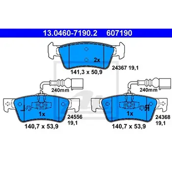 

Disc pads z. \ VW Touareg 3.2/4.2/6.0/2.5TDi/3.0TDi 02 ATE 13.0460-7190.2