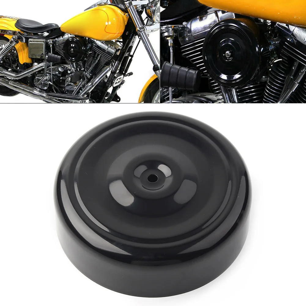 7&quot Bobbed Style Motorbike Air Cleaner Cover Plain Black for Harley Touring Softail Dyna FXST FLST FXD 2000-2017 | Автомобили и