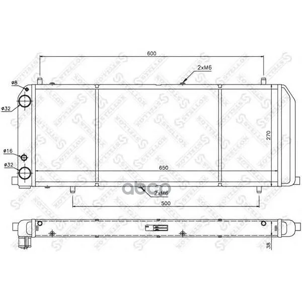 10-25046-Sx_радиатор Системы Охлаждения! Audi 100 1.6/1.8 76-90 Stellox 1025046sx Stellox арт. 1025046SX