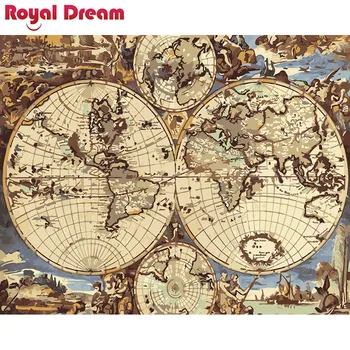 

The world map DIY Digital Oil Painting By Numbers Europe Painting For Living Room Wall Art