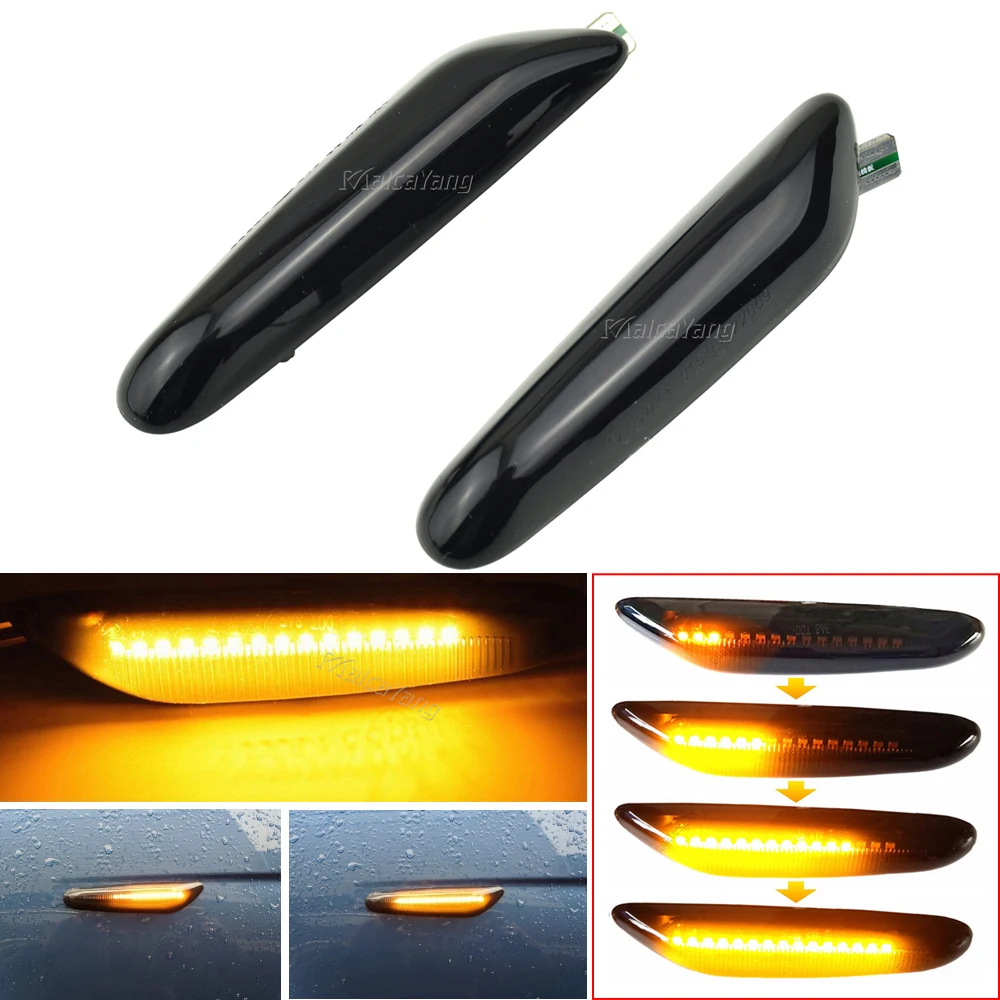 Динамический светодиодный указатель поворота боковой маркер для BMW E60 E61 E90 E91 E87 E81