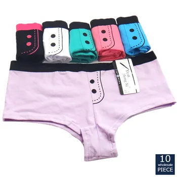 

1-10 pcs/lot wholesale Sexy Panties Women Cotton Boyshort Female Underwear Lingerie Low Waist Lady Short pants Print 89077