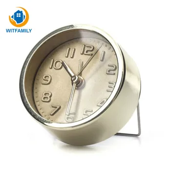 

Luminous Students Mute Creative Wake Up Clock Bedroom Needle Desktop Bedside Clock Retro Brass Mini Gold Loud Voice Alarm Clock