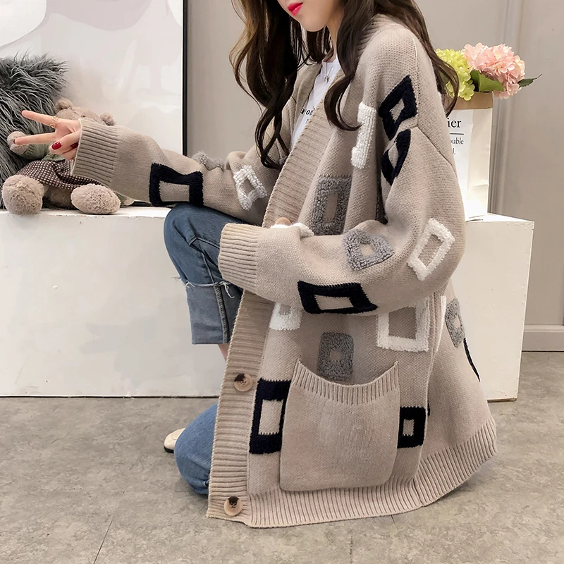 Mozuleva, модный, утолщенный, женский кардиган, на пуговицах, свободный, женский свитер, Осень-зима, женский, открытый, стежка, джемпер, вязаное пальто