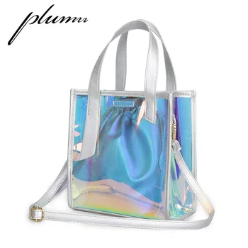 

Plumn Women's Transparent Laser Bag Composite Bag Single Shoulder Messenger Bag