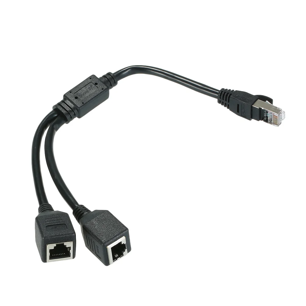 RJ45 Network Splitter Adapter Cable Puksic AUX USB 1 Male to 2 Female Socket Port LAN Ethernet Network Splitter Y Adapter Cable|Cables, Adapters & Sockets| - AliExpress