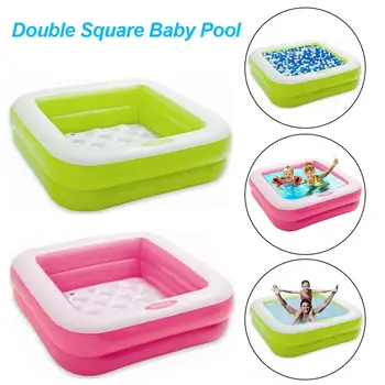 

Inflatable Spa Swimming Pool Soft Ultra-strong Square Portable Outdoor Ball Baby Paddling Pool Kid Water Play Home Beach Game