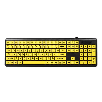 

USB Wired Keyboard Large Character Easy To Watch Keyboard Home Office Mute Keyboards for Desktop Computer Laptop