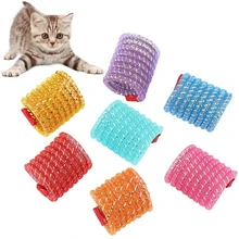 

Random Color Cat Spring Toy Wide Durable Heavy Gauge Plastic Colorful Springs Cat Toy Playing Toy for Kitten Cat Accessories
