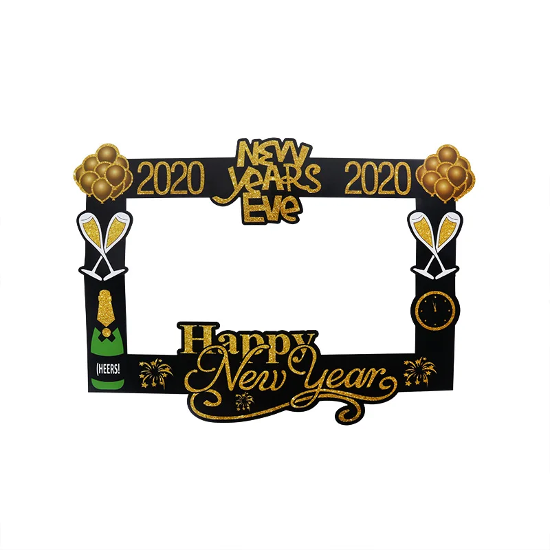 new year props-C WEIGAO бумажная рамка фото стенд реквизит Рождественские украшения Счастливого Рождества фотобудка счастливого Нового года вечерние принадлежности noel - Цвет: new year props-C